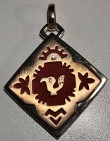 Auktion 369<br>gr. Vogel-Anh&auml;nger "Pierre Lang" ungetragen, goldfarben, 7,5x5,5 cm