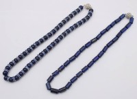 Auktion 369<br>2x Halsketten, Lapislazuli, Magnetschlie&szlig;en, ca. L-45cm