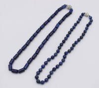 Auktion 369<br>2x Halsketten, Lapislazuli, Magnetschlie&szlig;en, ca. L-45cm