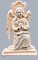 Auktion 369<br>massiver gusseiserner Engel, weiss gestrichen, H-26 cm, B-18 cm