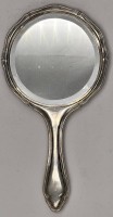 Auktion 369<br>grosser Handspiegel, Silber-835-, H-25 cm, 320 gr