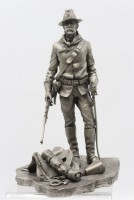 Auktion 369<br>hohe Zinnfigur,  Franklin Mint, Der Kavallerist , 1983, ca. H-28cm