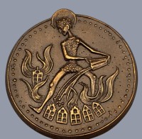 Auktion 369 / Los 15207 <br>Bronze Medaille "Hl. Florian" D-11,5 cm