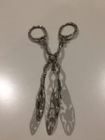 Antike Geb&auml;ckzange Hildesheimer Rose &ndash; Silber (800/835) &ndash; Prunk-Zange filigran