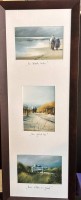 Auktion 370 / Los 5001 <br>3 Kunstdrucke in einem Rahmen, plattdeutsch betitelt, ger/Glas, RG 65x24 cm, nach Motiven des "Inselmalers" Anselm Prester aus Langeoog.