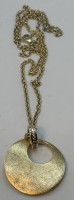 Auktion 370<br>Silberkette-925- mit gr. Anh&auml;nger, beide Gelbgold "Viventy", Anh&auml;nger Gelbgold plattiert, zus. 15 gr