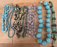 Auktion 370<br>7x div. Steinketten  , zus. ca. 460 gr