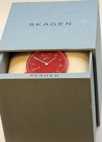 Auktion 370 / Los 2006 <br>Skagen Uhr AAREN KULOR 41mm SKW6512 Poppy Red Unisex, neuwertig in orig. Karton mit Beschreibung