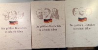 Auktion 370 / Los 6018 <br>3 Mappen "Die gr&ouml;ssten Deutschen..." 30 Silber-Medaillen 333/1000, tempelglanz mit Zertifikaten, zus. ca.430 gr.