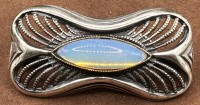 Auktion 370<br>Silberbrosche mit Opal, 4x2 cm, 5,5 gr.