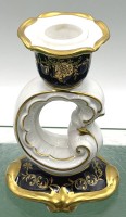 Auktion 370 / Los 8012 <br>Kerzenst&auml;nder "Weimar" Kobalt mit Gold, H-14 cm