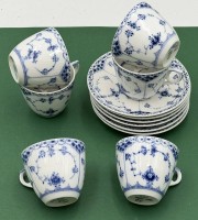 Auktion 370<br>6 Kaffeetassen mit U.T. "Royal Copenhagen" Halbspitze