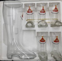 Auktion 370<br>6 tg. Bierstiefelset mit HB Werbung, in orig. Verpackung