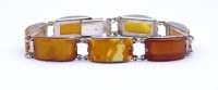 Auktion 370<br>Bernstein Silber Armband 800/000, L. 20cm, 16,6g.