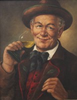 Auktion 370<br>Breuning Berlin, Trinker, &Ouml;l/Leinwand, gut gerahmt, RG 45 x 39cm