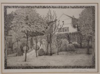 Auktion 370 / Los 5017 <br>Heinrich Vogeler (1872-1942), Radierung, Titel "Der Barkenhof", ger./Glas, RG 28 x 38cm