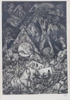 Auktion 370 / Los 5023 <br>Heinrich Vogeler (1872-1942), Radierung, Titel "Die sieben Schalen des Zorns'", ger./Glas, RG 38 x 38cm