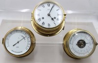 Auktion 370<br>Glasenuhr Schatz Royal Mariner sowie Barometer und Hygrometer von Schatz, je ca. D-18cm T-9,5cm
