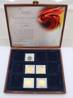 Auktion 370 / Los 6025 <br>4x DM-Kursm&uuml;nzen vergoldet sowie 1x K&auml;sch-M&uuml;nze China, GAVIA, je mit Zertifikat