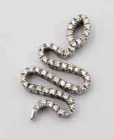Auktion 370<br>925er Silber-Anh&auml;nger in Schlangenform, besetzt mit klaren Steinen, 4,1gr., L-3cm