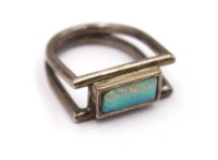 Auktion 370<br>moderner 925er Silber-Ring mit Opal, 5,8gr., RG 53