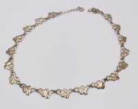 Auktion 370<br>835er Silber-Kette, floral gearbeitet, 11,6gr., L-45,5cm