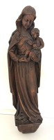 Auktion 370<br>Franco Complo (20. Jh.), Holzskulptur 'Madonna mit Kind' Bozen/S&uuml;dtirol, 20.Jhd.