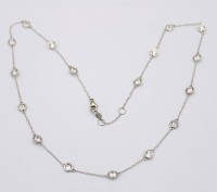 Auktion 370<br>feine 925er Silber-Halskette, klare Steine, ca. L-50cm , 4,7gr.,