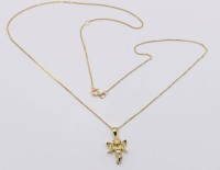 Auktion 370<br>925er Kette mit Engel-Anh&auml;nger, vergoldet, ca. 2,2gr., L-48cm, Anh. L-2,5cm