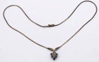 Auktion 370<br>925er Silber-Collier, 5 Saphire, 4,9gr., L-39cm