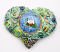 Auktion 370<br>Herz Brosche/Anh&auml;nger von Petra Waszak, ca. 4 x 5cm