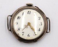 Auktion 370<br>kl.  Damen-Taschen-/Armbanduhr, um 1900, 800er Silbergeh&auml;use, Kronenaufzug, Werk l&auml;uft an, ca. D-3cm