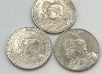 Auktion 370<br>3x2 Mark, Preussen 1901, Frierich und Wilhelm II