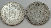 Auktion 370<br>2x  1 Florin, Kaiser Franz Josef I, Austria, Silber, 1879 und 1886