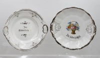Auktion 370<br>2x Zierteller, Zur Silberhochzeit, C.T. und KPM Krister, ca. D-27cm