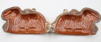 Auktion 374<br>antike Backform aus Keramik, Osterlamm, H-15,5cm B-28,5cm T-13cm
