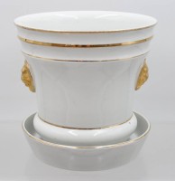 Auktion 370<br>&Uuml;bertopf it L&ouml;wenk&ouml;pfen, Villeroy &amp; Boch, &auml;lter, H-17cm D-17cm