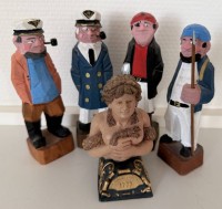 Auktion 370<br>6x div. maritime Dekoration, 5x Figuren, 1 Wanduhr