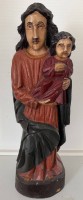 Auktion 370 / Los 15070 <br>hohe Holzfigur "Hl. Josef",H-60 cm, farbig gefasst