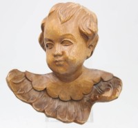 Auktion 370 / Los 15075 <br>Wandputto, Holz, ca. 12 x 12cm