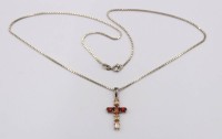 Auktion 370<br>Halskette mit Kreuzanh&auml;nger, 925er Silber, zus. 5,5gr., L-44cm Anh. L-2,8cm