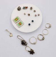 Auktion 370<br>Konvolut div. Ohrschmuck, teilw. Silber