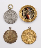 Auktion 370<br>3x div. Medaillen sowie 1x Studentica, ca. D-3,5cm