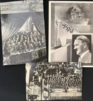 Auktion 370<br>3x seltene Postkarten mit dem F&uuml;hrer A. Hitler, 1x Stapellauf, 1x Rede in Staatsoper, 1xStaatsakt in Potsdam