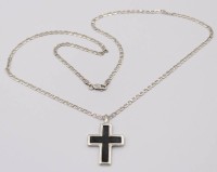 Auktion 370<br>Halskette mit Kreuz Anh&auml;nger, 925er Silber, L. 56cm, 11,5 Gramm