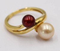 Auktion 370<br>Perlen Ring, vergoldet, 925er Silber, RG. 53, 2,9 Gramm