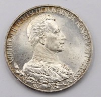 Auktion 370<br>Drei Mark 1913 - Wilhelm II, Silber, Preussen A, 16,7 Gramm