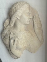 Auktion 370<br>Stuck Frauenkopf, Griechenland, H-24 cm