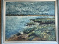 Auktion 370 / Los 4057 <br>Walter KR&Ouml;LL (1911-1976) "Luggewieser See" verso betitelt, &Ouml;l//Pappe, gerahmt, RG 31x37 cm