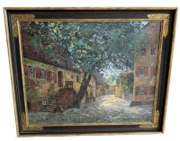 Auktion 370<br>Paul Ernst WILKE (1894-1972) 1923 "Strasse in Rothenburg/Tauber" &Ouml;l/Malfaser, gut gerahmt, RG ca. 90x120 cm